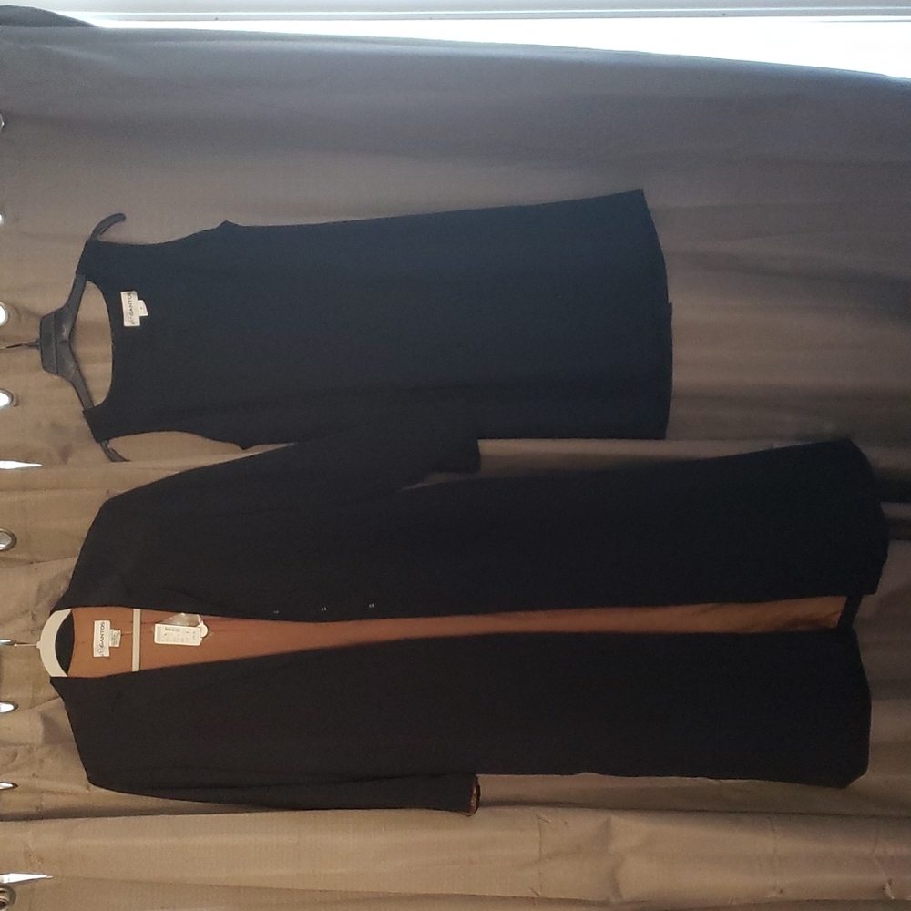 Vintage Gantos Black Dress With Matching Duster